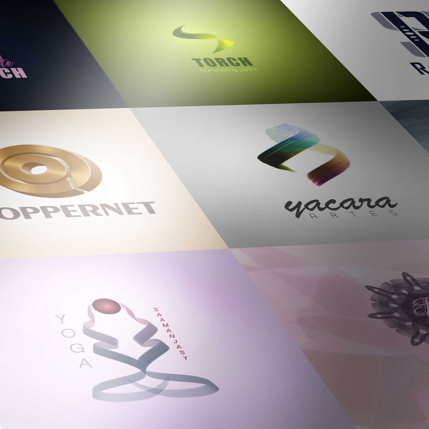 Conjunto de exemplos de logotipos